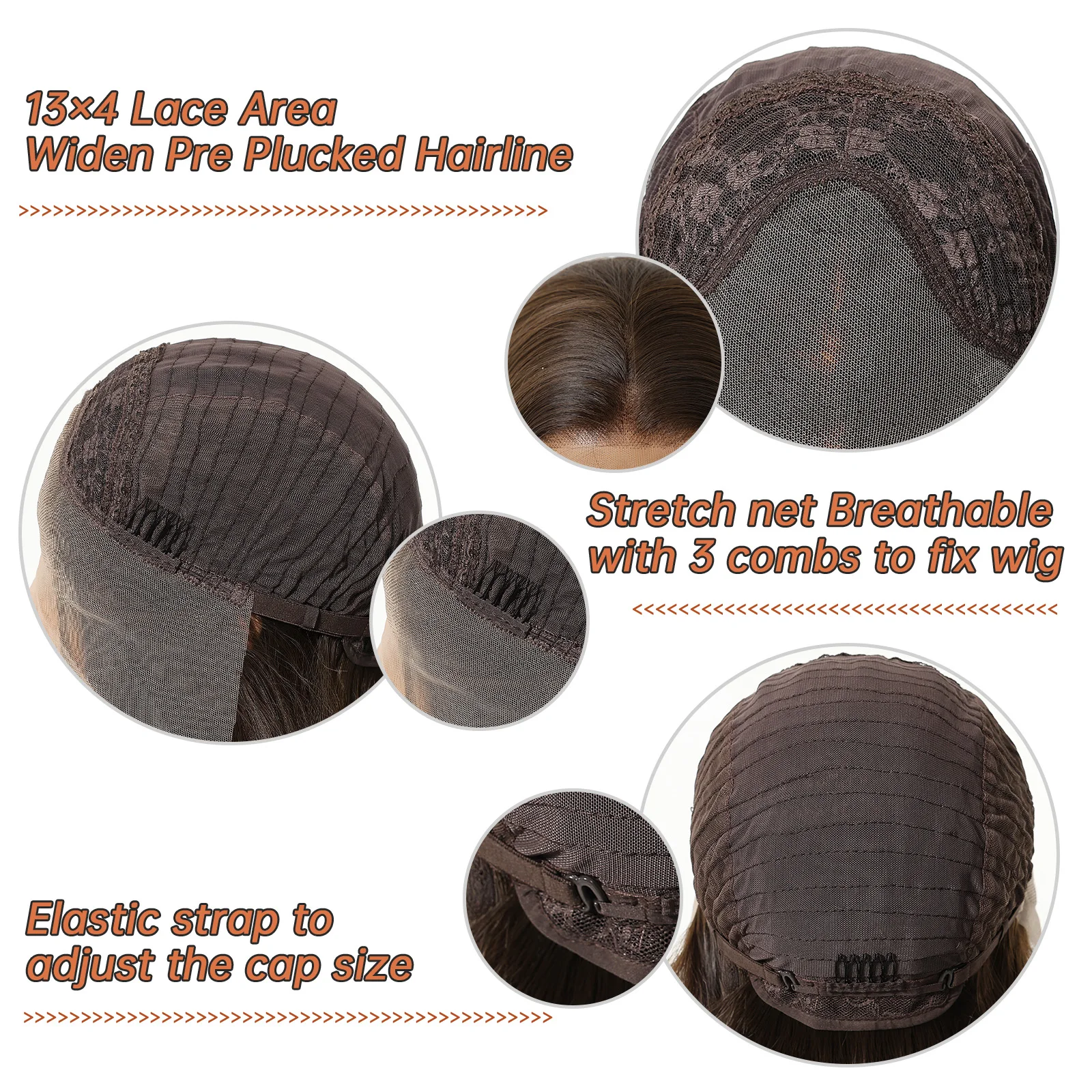 EASIHAIR Short Straight Chocolate Brown Synthetic Wigs 13*4 Lace Front Wigs for Women 10in Natural Hair Female Wig Daily Use
