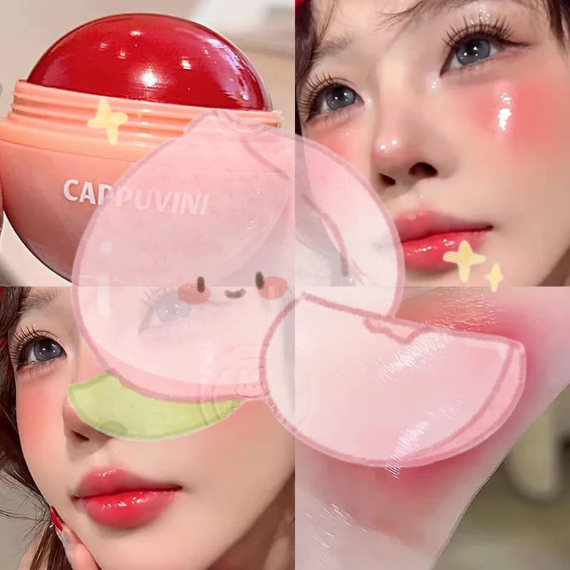 Cappuvini Juice Blush Ball Water Light Fard Schiarente Viso Colore facile Fard multiuso Trucco adatto per labbra e guance
