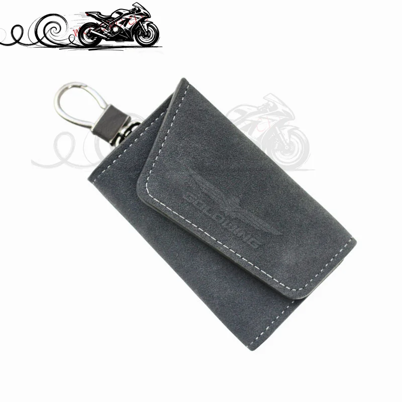 Para Honda GoldWing 1800 GL1800 Gold Wing GL1500 llavero de cuero de gamuza funda protectora para llave automática con llavero con gancho de Metal