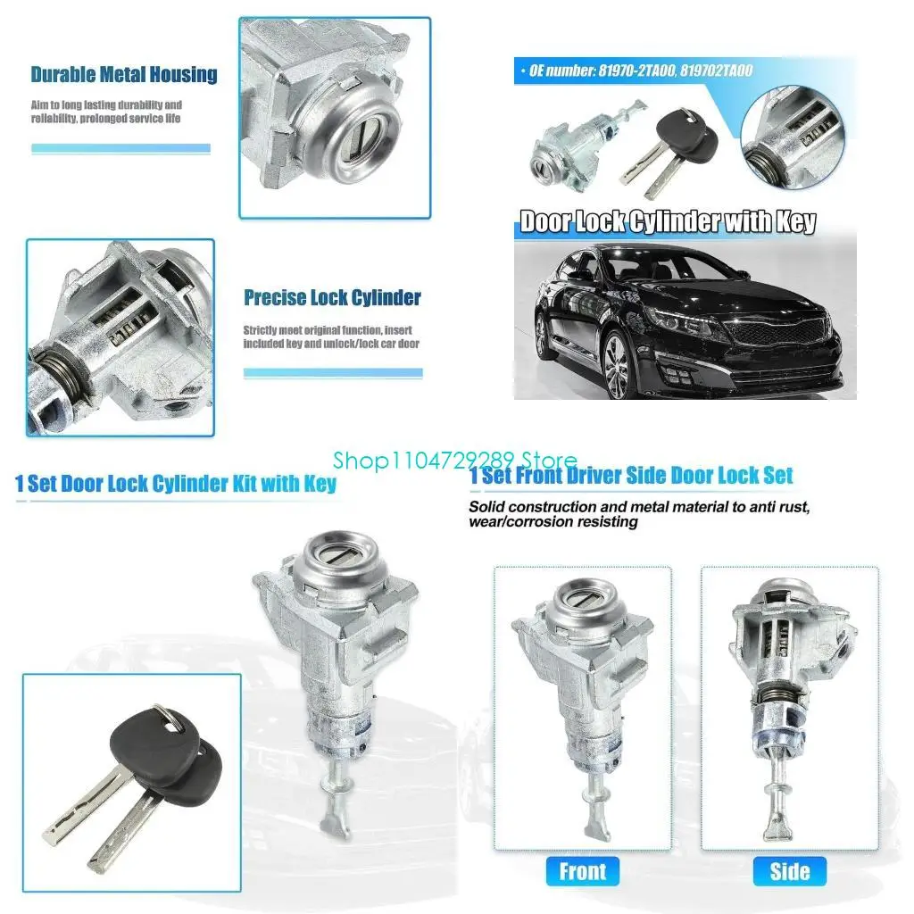 

D8KE Durable Locks Cylinder with 2Keys Set for Optima Sedan 4-Door 819702TA00 Vehicle