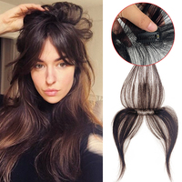 Human Hair Natural Forehead Fringes Hair Bangs 3D French Bangs Wig for Women Hair Pieces Head Curtain Piece Eight Shaped Bangs