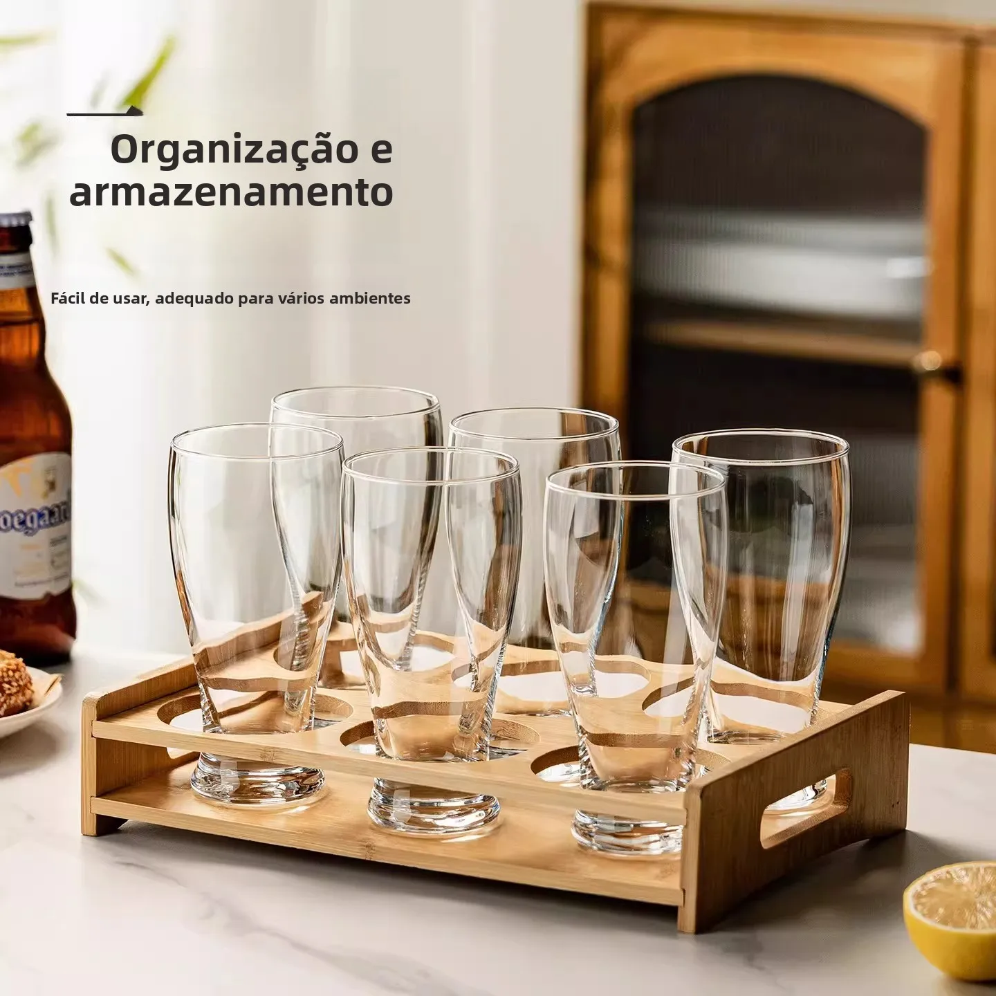 home-new-large-capacity-glass-beer-mugs-set-with-wooden-tray-waist-design-storage-rack-simple-style-beer-glasses-for-party