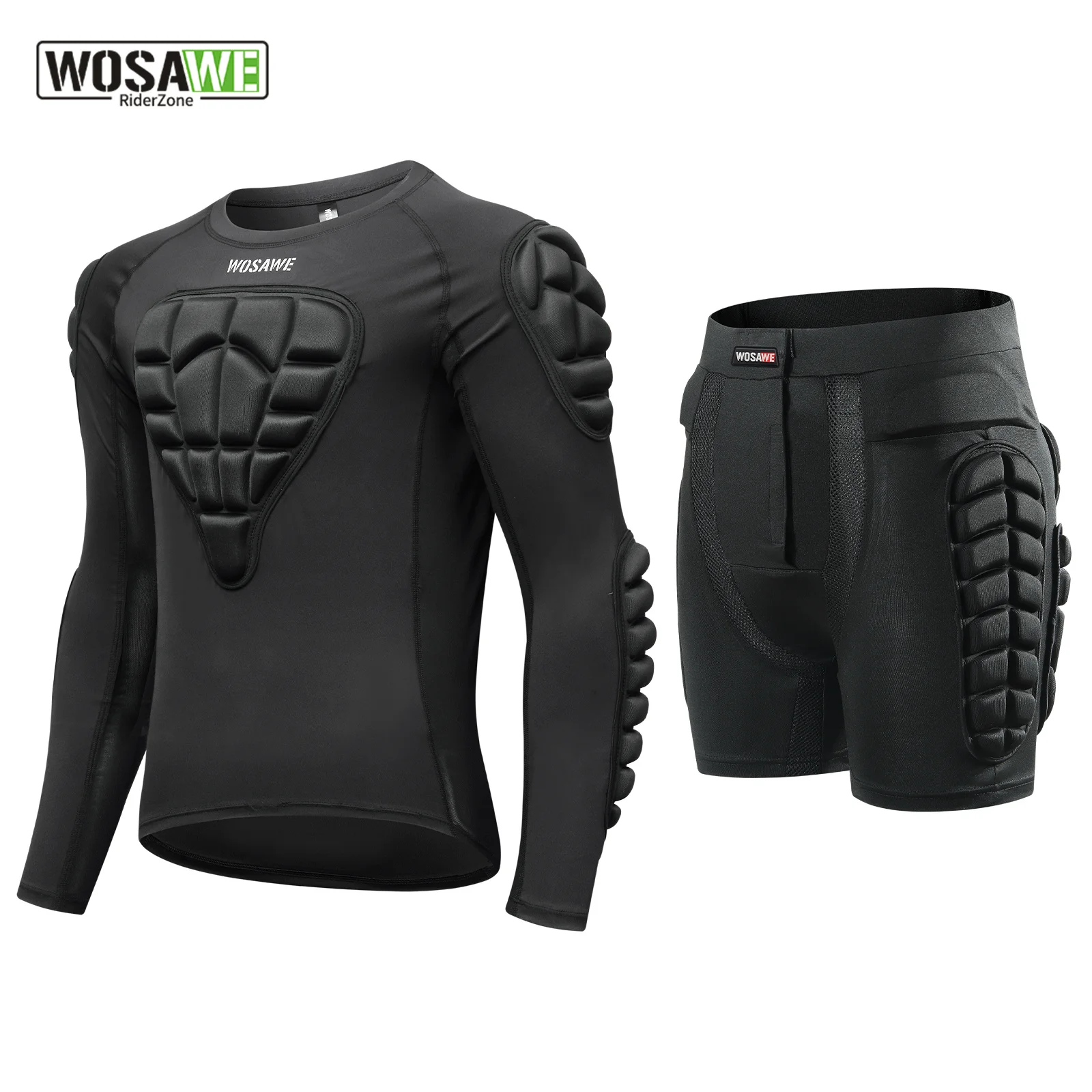 

WOSAWE Motorcycle Armor Underwear Protector Skating Motocross Compression Shirts Motorbike Jacket Layer Shorts Body Protective