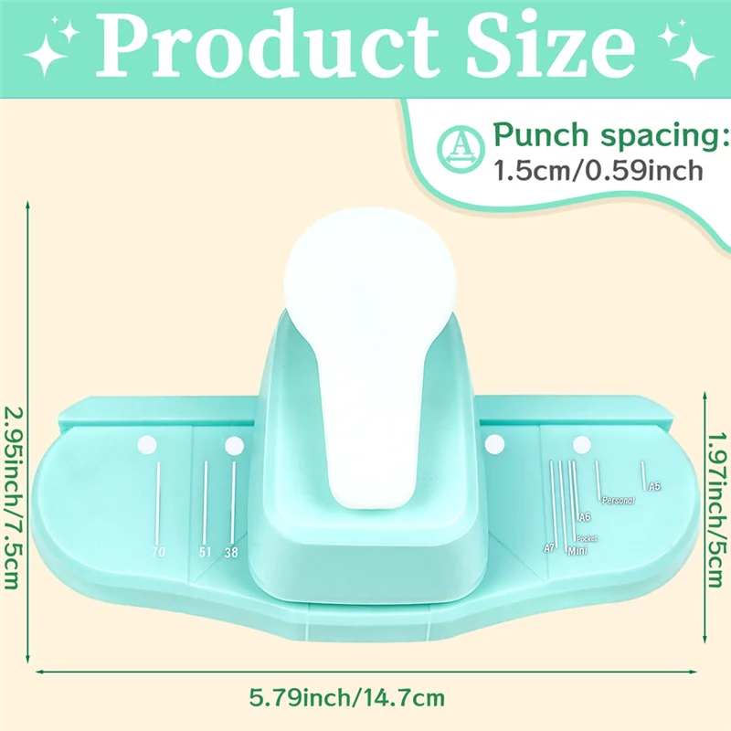 DIY Index Tabs Tag Puncher Portable Office File Border Hole Punch Craft Tool For Art & Sewing Supplies