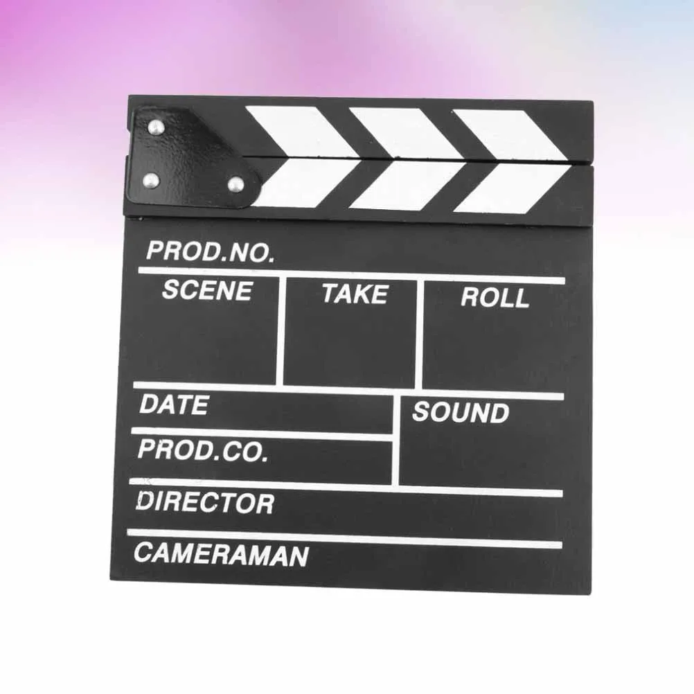 لوح كلابر خشبي مع نص أبيض، لمسة نهائية سوداء للمديرين، مجموعة أفلام اللوح الأساسية #4