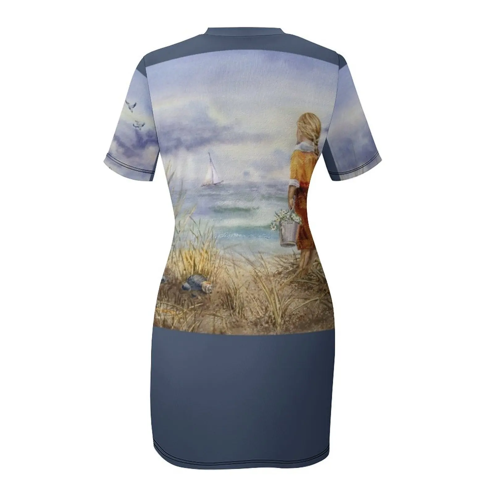 소녀와 바다 반팔 드레스 칵테일 드레스 댄스 파티 드레스 럭셔리 이브닝 드레스 2025 여성용 생일 드레스 드레스