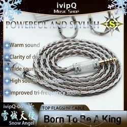 ivipQ-06 Snow Angel Flagship Earphone Upgrade Cable Multi-element Conductor 3.5/4.4mm/MMCX/0.78mm 2Pin For MK4 Legacy2 Blessing3
