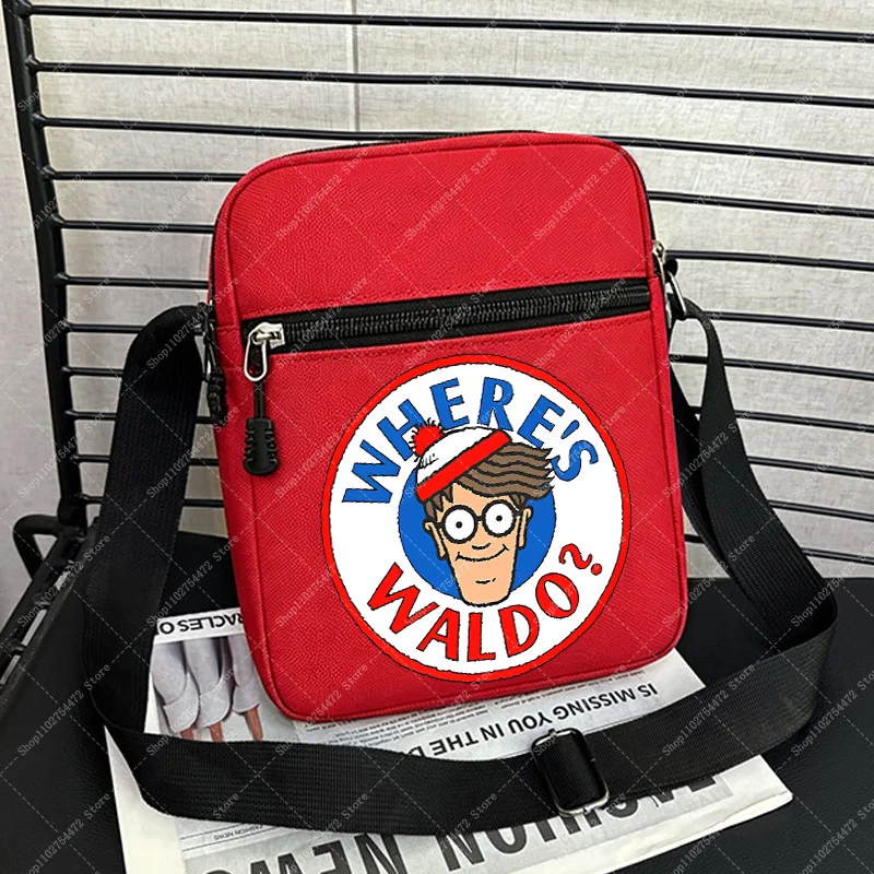 

Kids Cartoon Phone Storage Pouch Casual Accessories Handbag Wheres Waldo Cute Crossbody Bag Wally Anime Zip Shoulder Bags Gifts