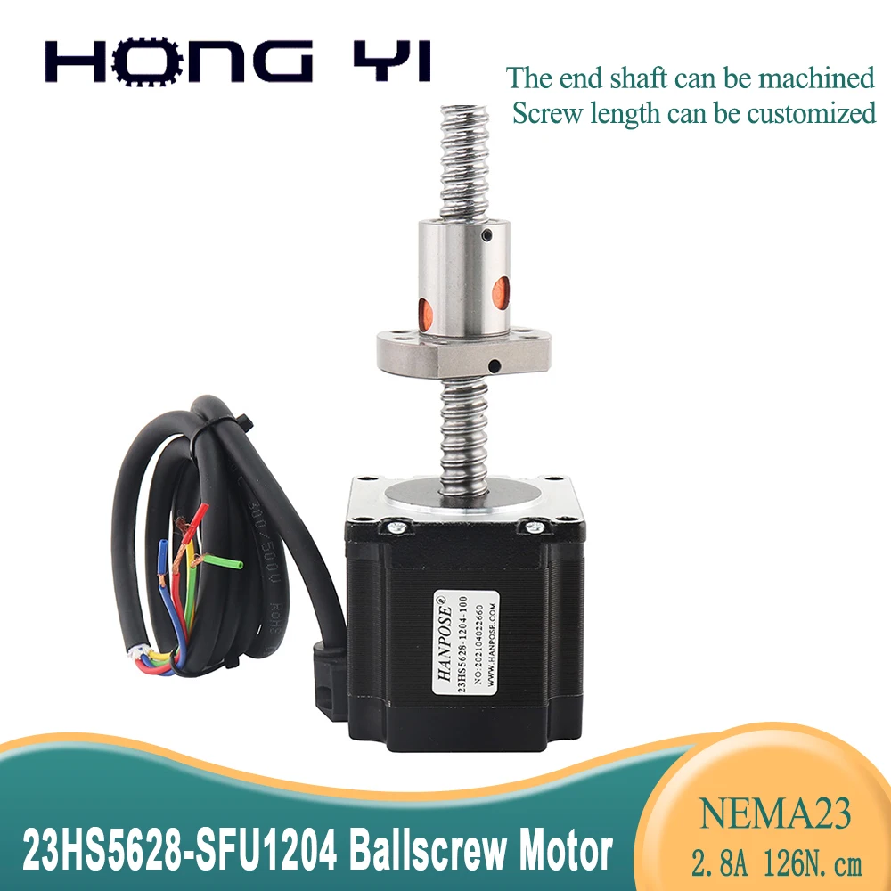 NEMA 23 Stepper Motor 23HS5628 phase 56mm 126N.cm with sfu1204  ball screw 150 250 350MM for CNC 3D Printer