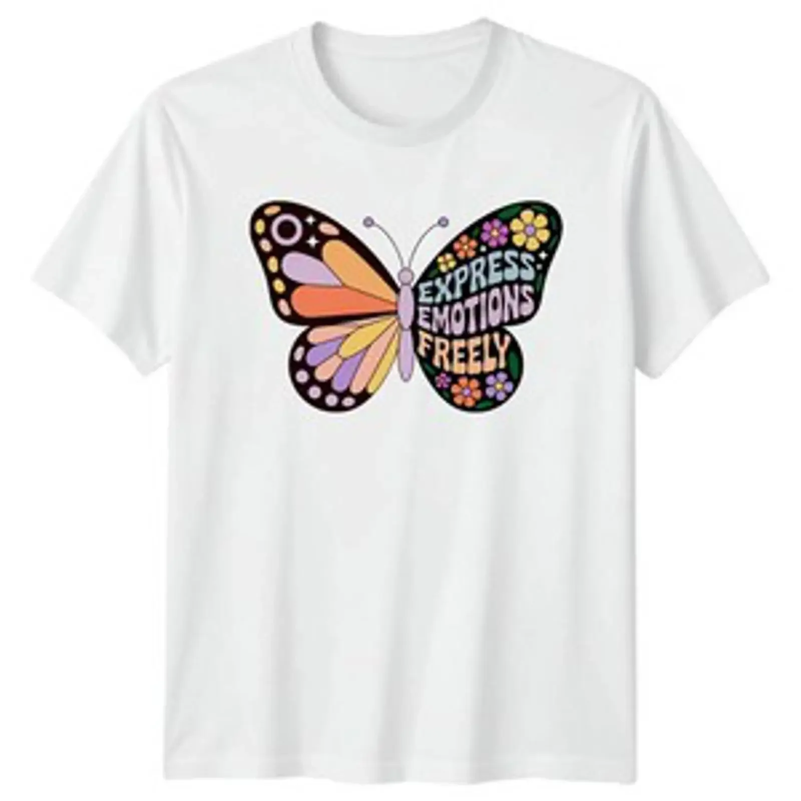 Express Emotions Freely Damen T-Shirt Emotional Wellness Geburtstag Geschenk für Sie Vintage Washed Casual Slightly