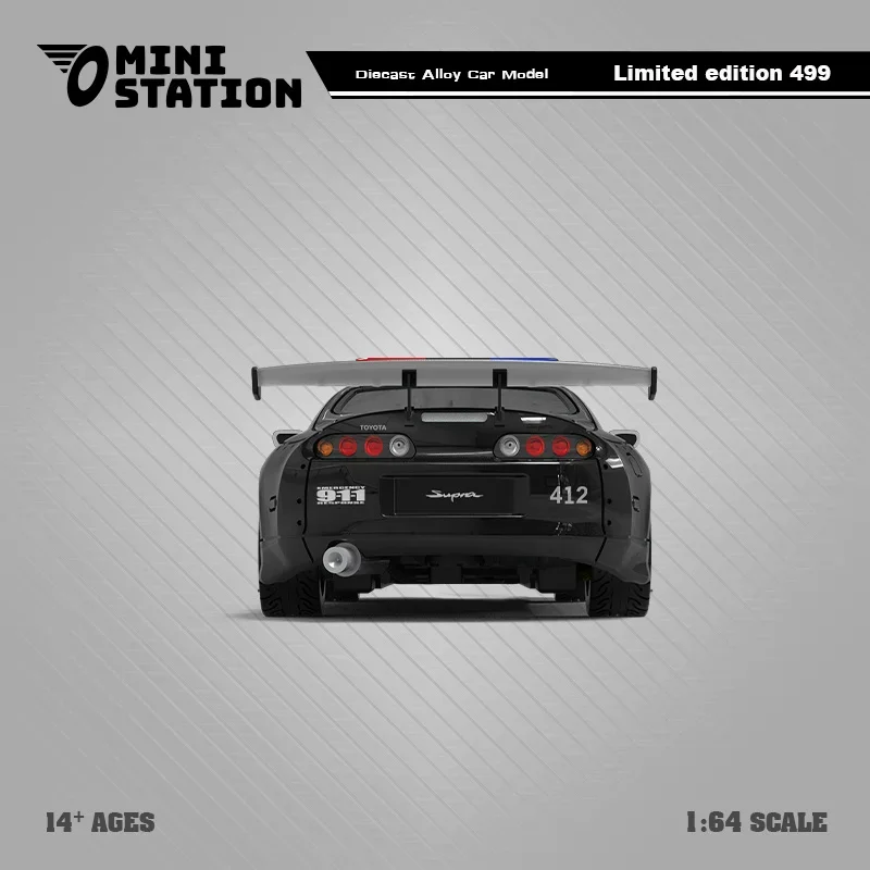 محطة صغيرة 1:64 Supra A80Z GTA سيارة شرطة دييكاست نموذج سيارة