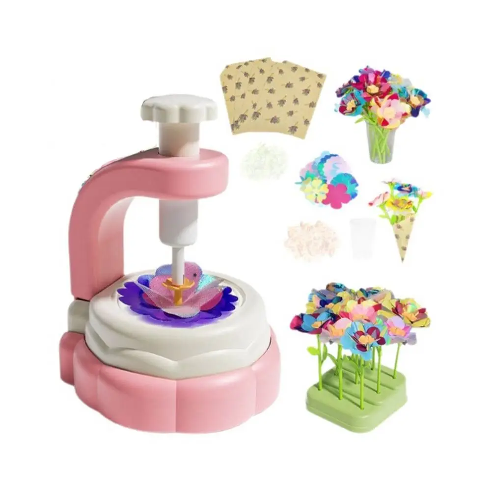 手作りキッズブーケ作成マシンセット　愛らしいスタイル　リアルな造花おもちゃセット　感覚発達