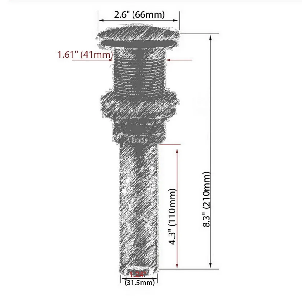 Red Copper Antique Bathroom Lavatory Sink Pop Up Drain Brass Vanity Vessel Sink Drain Without Overflow Nsd026