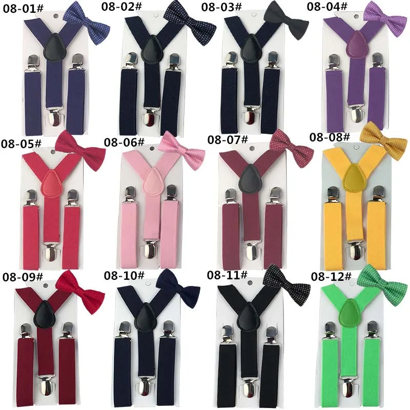 2Pcs Tie Suspenders Kid Children Necktie Christmas Lovely Clothing Accessories Quality school Prom Wedding MW27