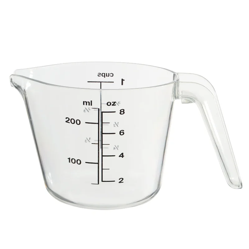 1 Cup Large Spout Plastic Measuring Cup, Clear