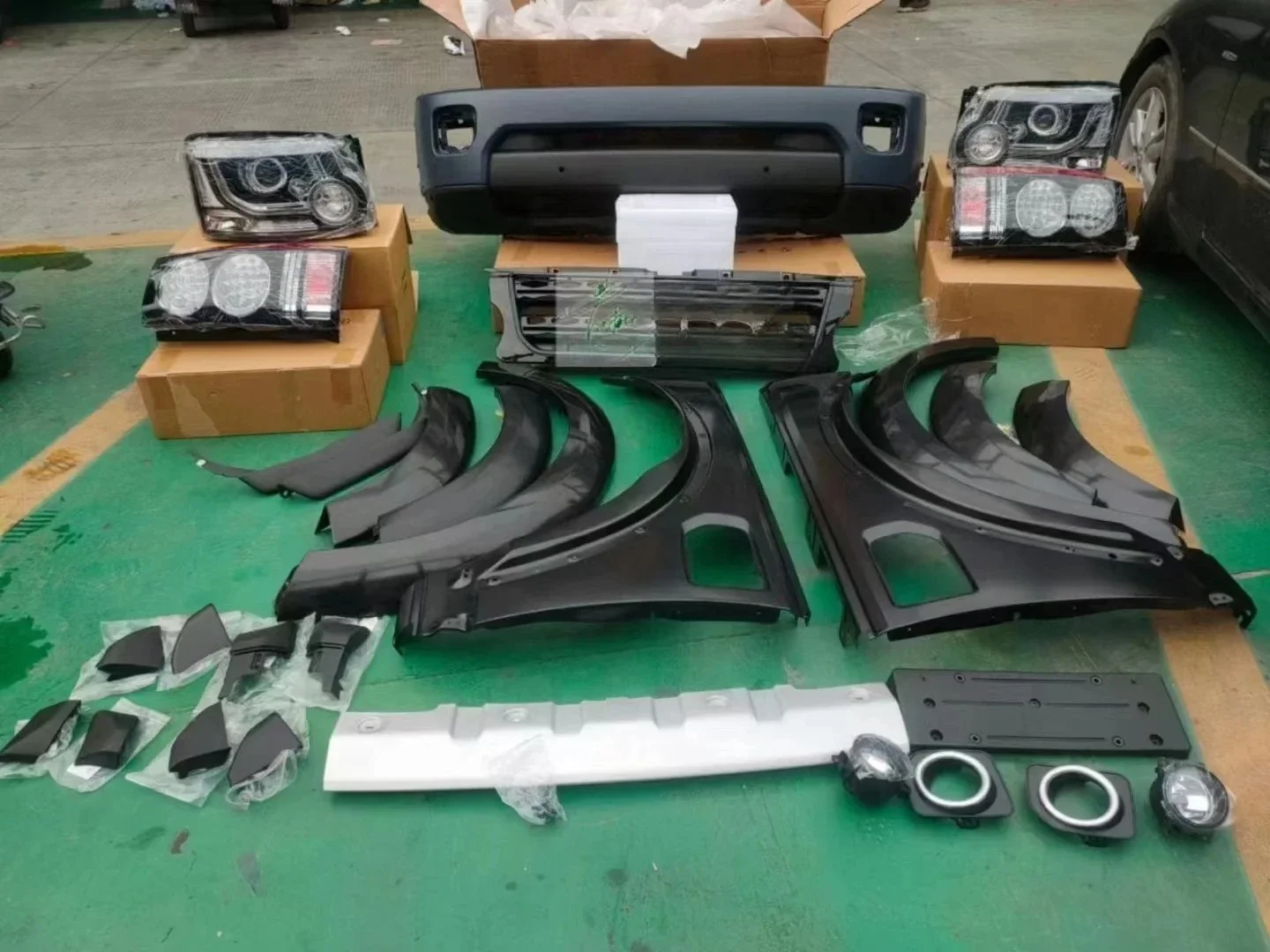 طقم هيكل السيارة عالي الجودة من Peiqi لسيارة لاند روفر ديسكفري 3. طقم تجميل لسيارة ديسكفري 2010 3. ترقية مصدات لاند روفر #6