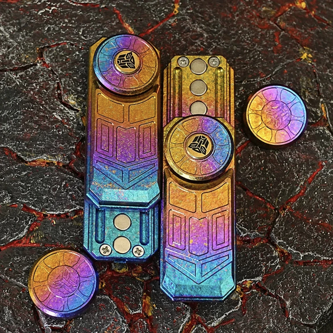 Harley Optimus Prime EDC Speelgoed Fidget Spinner Slider Metalen Stemvork Anti Stress Zintuiglijke ADHD Fidgeting Speelgoed Compact Formaat