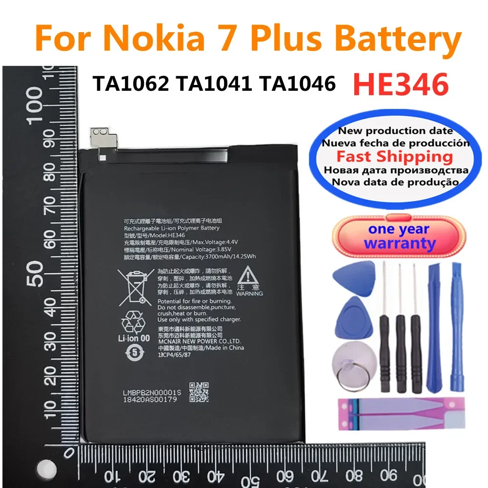 

3700mAh HE346 Battery For Nokia 7Plus 7 plus TA1062 TA1041 TA1046 HE 346 Mobile Phone Battery Bateria Fast Deliver + Tools