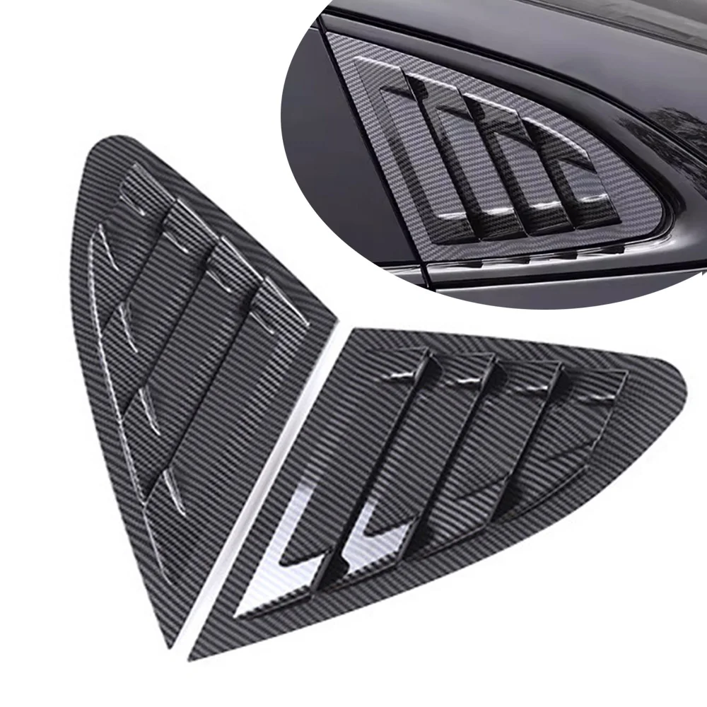 1Pair Black ABS Rear Window Louver Vent Trim For Chevrolet Malibu 2016-2024 Rear Window Cover Side Shutter Auto Accessories