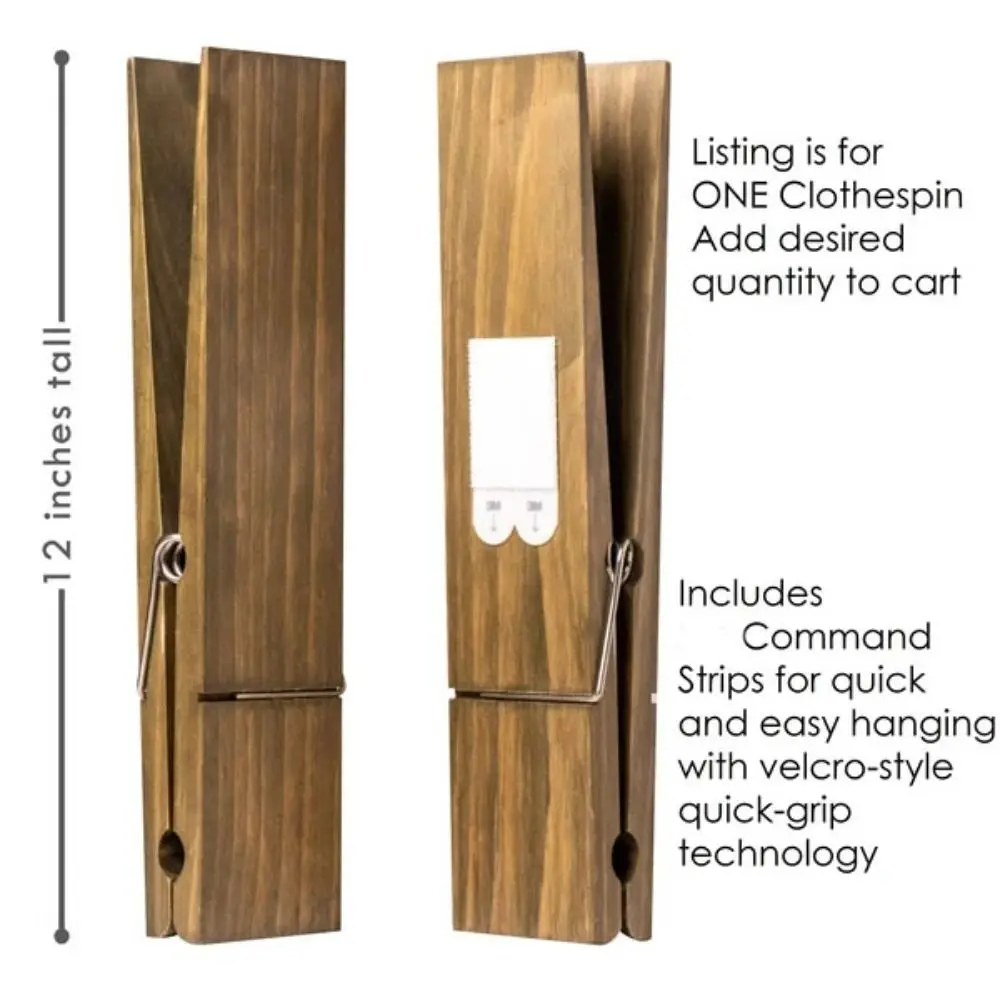 New Wooden Giant Towel Clip Bathroom Towel Holder Accessories Giant Clothespin Large Clothespin Towel Rack Funny 30CM/12IN