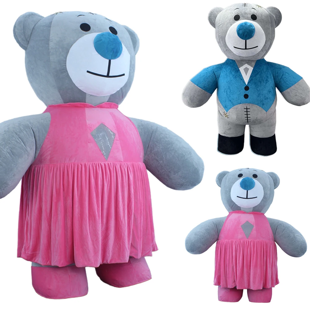 

Inflatable Swallowtail Bear Costume Giant Plush Wedding Bear Furry Suit Mascot Halloween Carnival Costumes for Adult