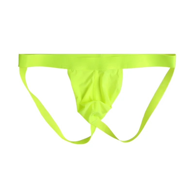 Sexy Jockstrap-Tanga für Herren, Eisseide, nahtlos, ultradünn, für Schwule, U-konvexer Beutel, Unterwäsche, leicht, offener Hintern, Porno-Unterhose