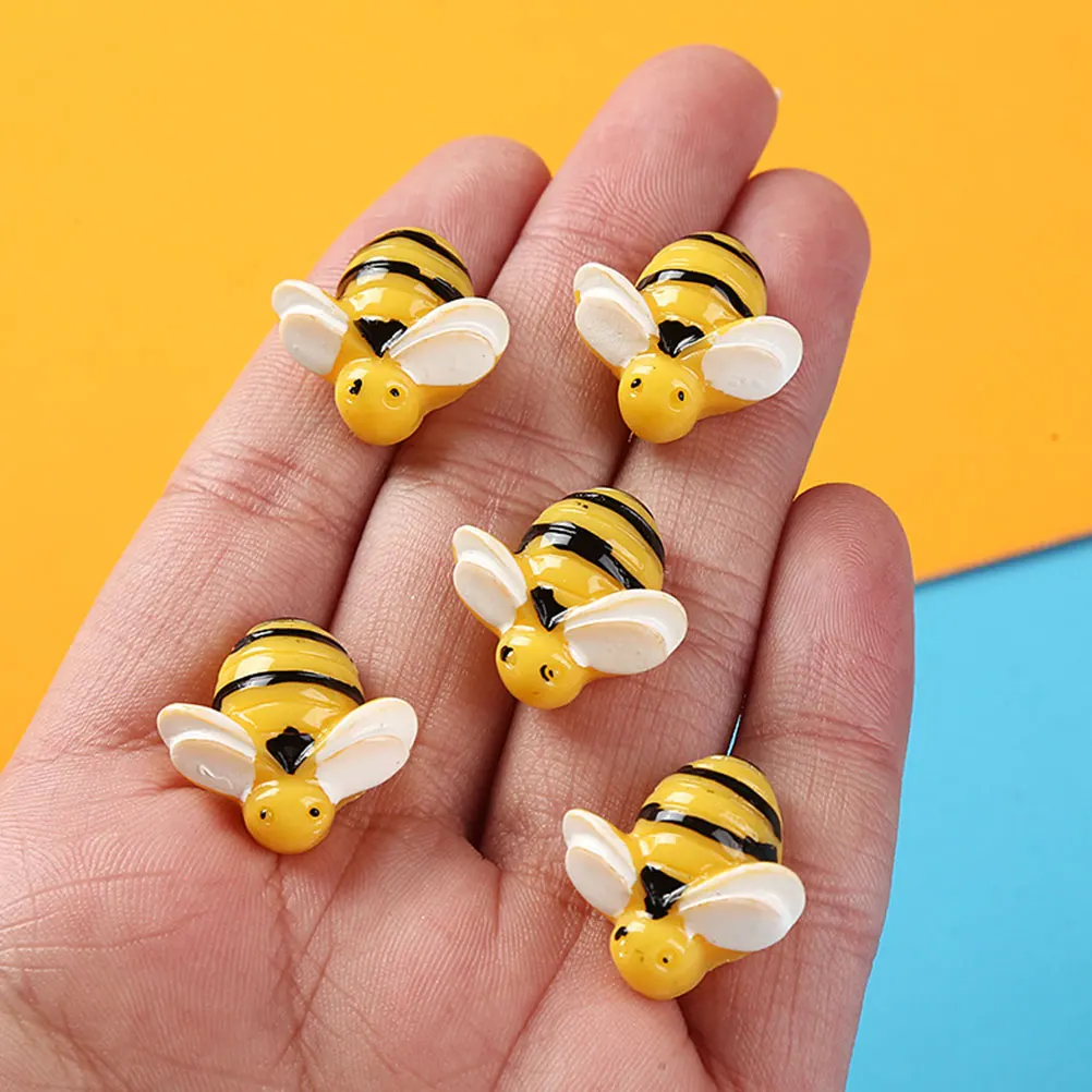 

25pcs Resin Bee Shaped Ornaments for DIY Craft Phone Case Decorations Lightweight Mini Bee Charms Accessories
