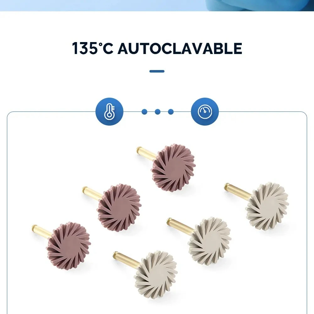 

Dental Composite Resin Polishing Disc Wheel Kit Silicone Rubber Polisher Brush Burs 2-Step Polishing Tool for Dental Restoration