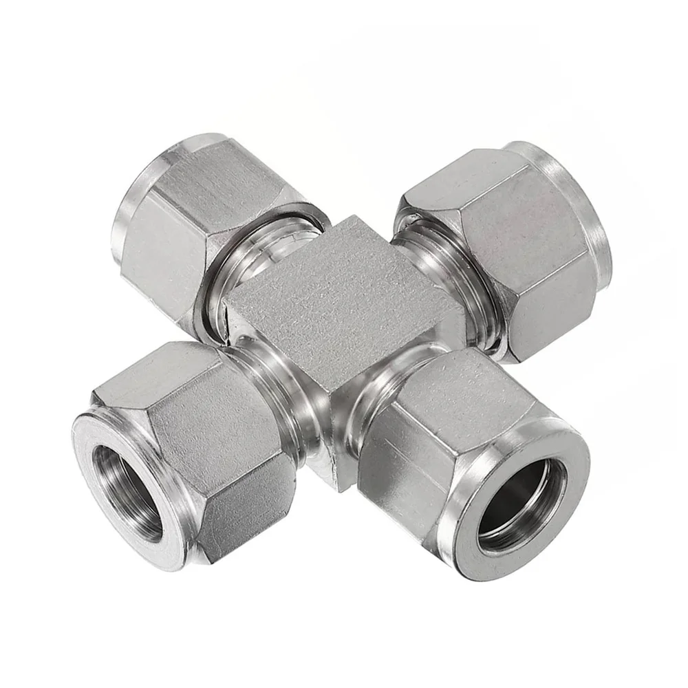 Swagelok Stainless Steel Union Cross Fitting, 1/8'' 1/4'' 3/8'' 1/2'' 3 4 6 8 10 12mm OD Tube