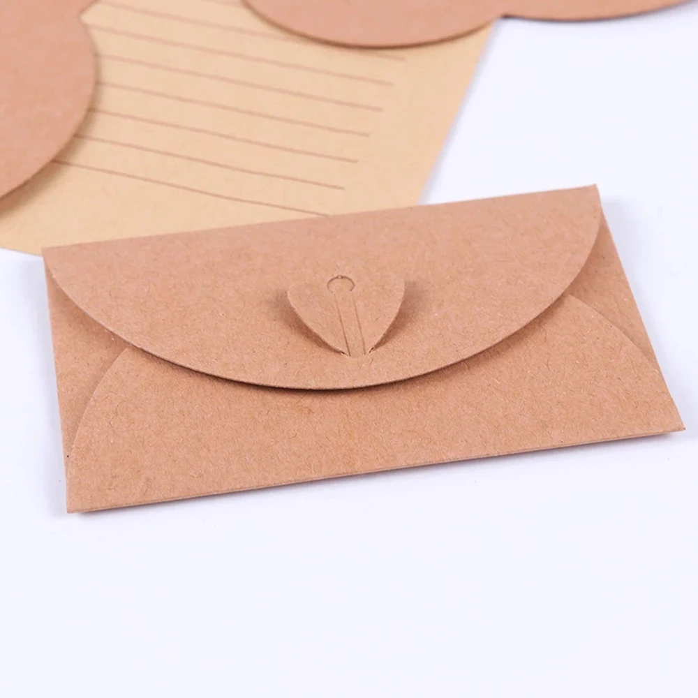 Romantic Vintage Gift Card Love Letter Kraft Paper Envelope Paper Envelopes Love Button
