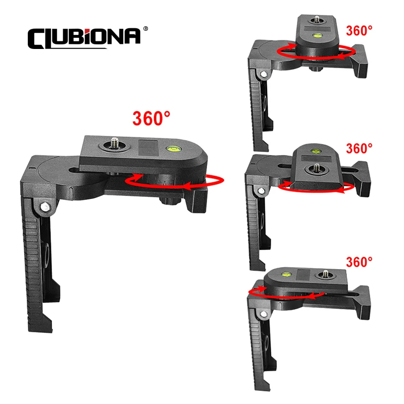 360° Magnetic Wall Mounted Laser Level Bracket Hanger Horizontal Instrument Hanging Holder Stand For 1/4\