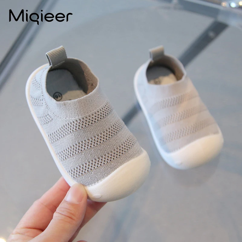 Infant Toddler Shoes Spring Autumn Breathable Casual Footwear Kids Baby Non-slip Soft Bottom Floor Sneakers Solid Socks Shoes