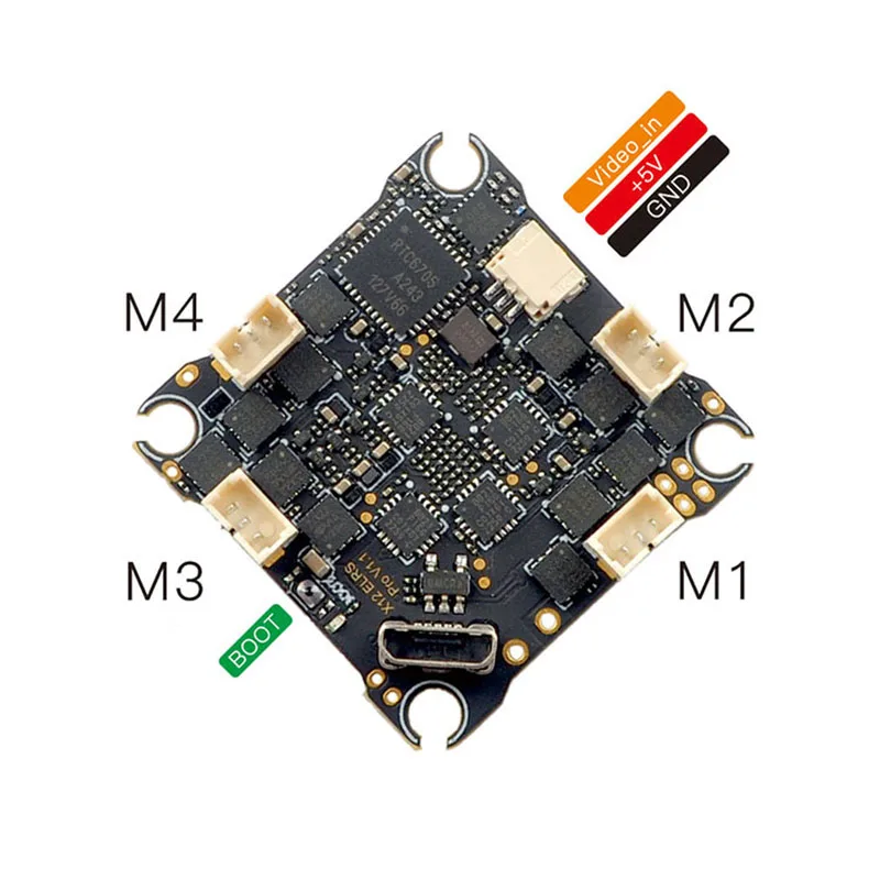 Happymodel-fpvドローン用のaioフライトコントローラー,統合2.4g,elrs v3.0,openvtx 400mw,1-2s lipo,5in 1,x12,elrs pro