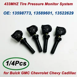 NEW 1/4Pcs 13598773 TPMS 433MHZ Tire Pressure Sensor 13589601 13522629 13512347 13506028 for Buick GMC Chevrolet Chevy Cadillac