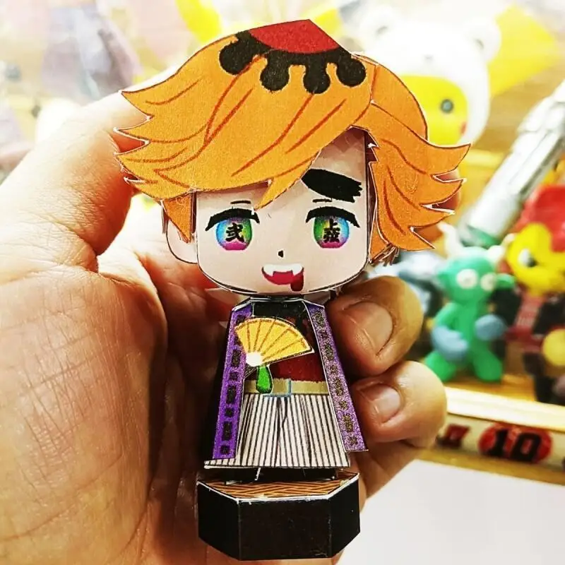 鬼滅の刃周辺グッズ 我妻善逸 ペーパークラフトフィギュア 完成品 デスクトップオーナメント 漫画アニメーション クリエイティブ ホットセール 女の子向け ホリデーギフト