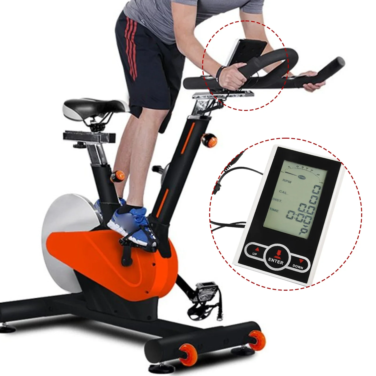 Monitor roweru treningowego Prędkościomierz Rower stacjonarny Wyświetlacz trenażera eliptycznego Wyświetlacz roweru treningowego Licznik