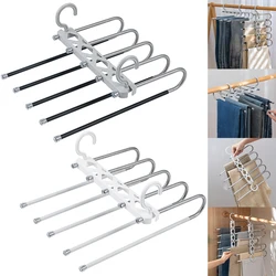 Stainless Steel Retractable Trouser Rack Folding Multi-functional Multi-layer Hanger Home Storage Clothes Drying Rack