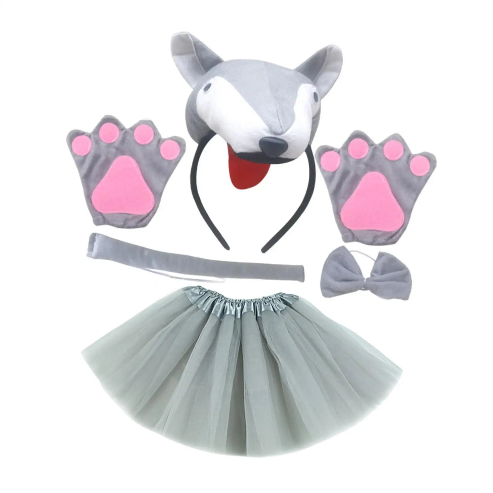 

Костюм волка на Хэллоуин: головной убор, ободок для волос, милые перчатки для тематических вечеринок в стиле животных, для женщин, детей, сценических выступлений, карнавала