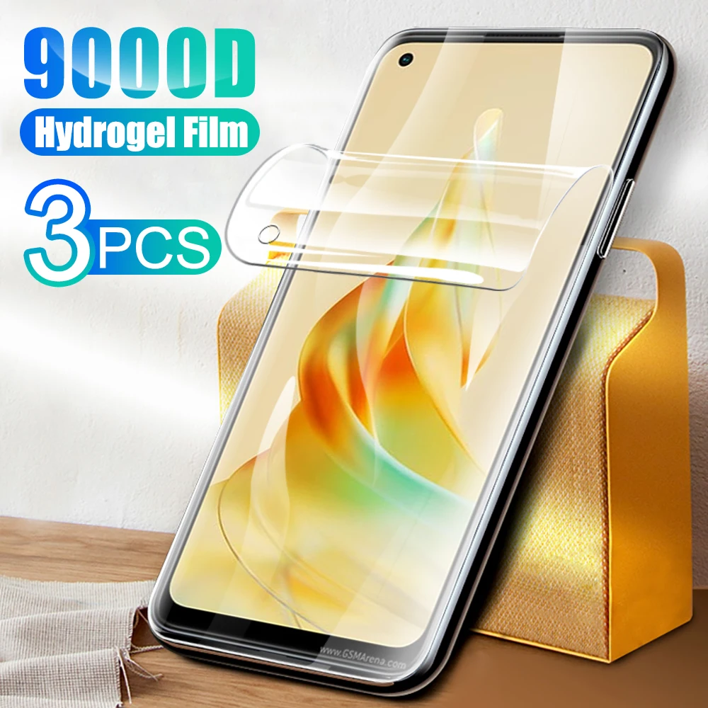 3 قطعة شاشة أمامية لينة هيدروجيل فيلم ل ممن لهم رينو 8T 8 T Reno8T 4G 6.43 بوصة الهاتف واضح واقيات الشاشة طبقة رقيقة واقية غطاء