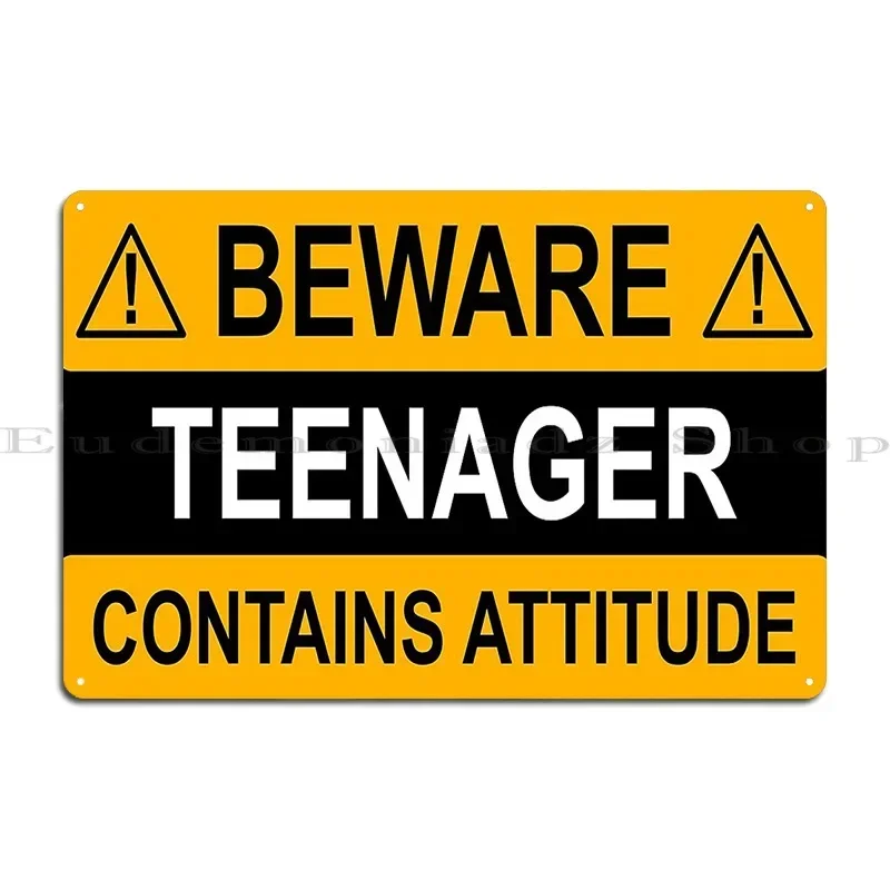 Beware Official Teenager Metal Sign Plaques Customized Cinema Bar Mural Tin Sign Poster