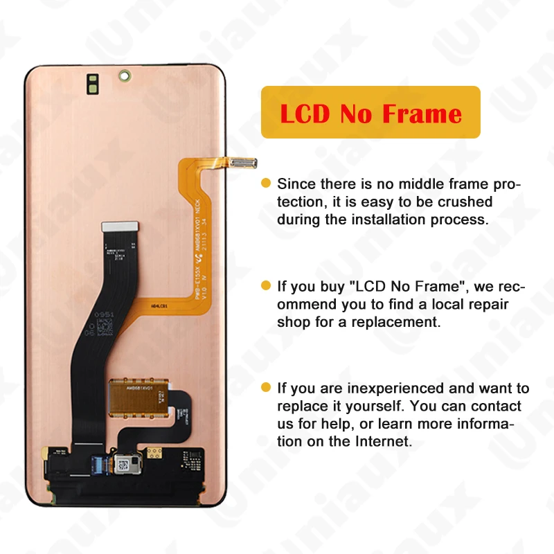 Super AMOLED For Samsung Galaxy S21 Ultra LCD G998 G998B G998U G998W Display Touch Screen Digitizer  Assembly