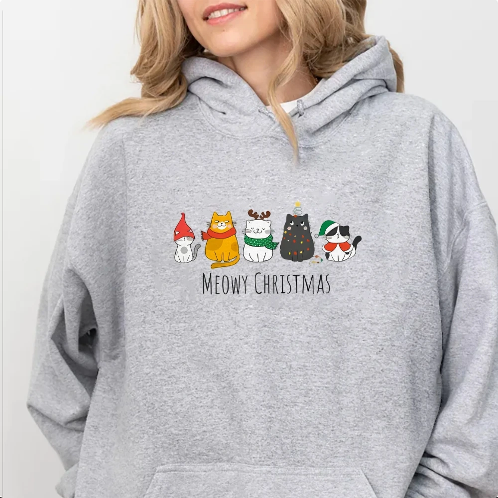 

Merry Corgmas Y2K Pullover Shirt Warm Top For Women Vintage Wear Hat For Autumn And Winter 2000s Clothes Sportwear Christmas