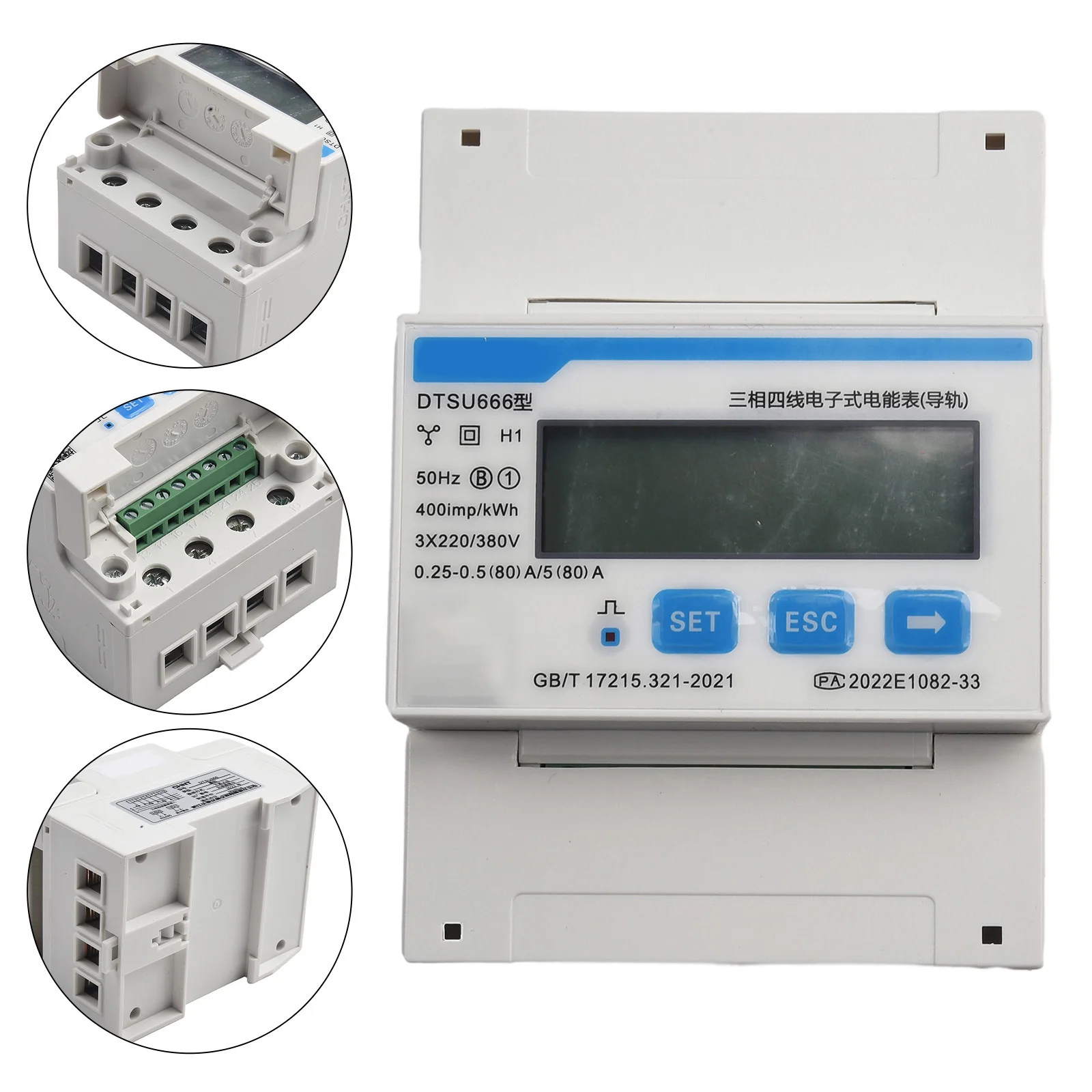 

Three-phase Four-wire Guide Rail Type DTSU666 Electricity Energy Meter Solar Power Supplies 3 × 220/380V Accessory