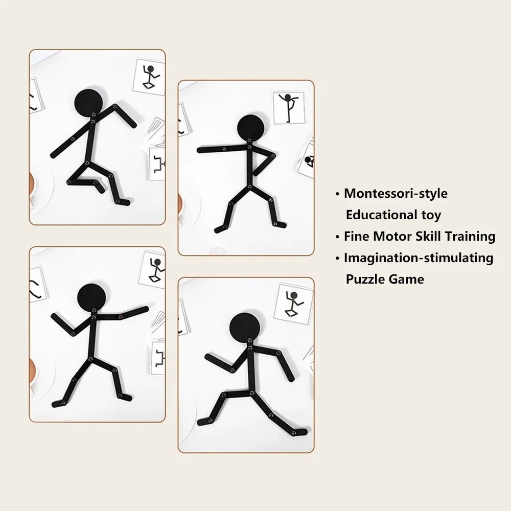 Montessori Pose-Matching Stick Figure Game – detail image 8