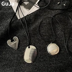 Fashion Jewelry Personality Temperament Metal Comb Heart Pendant Necklace For Women Party Gifts Fine Accessories 2024 Trend New