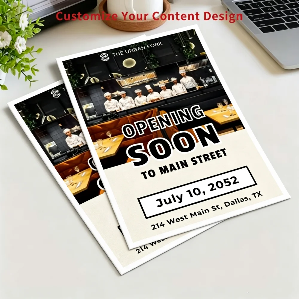 Custom Photo Single Sided Paper Flyer Printing, Beauty Salon Leaflets, Invitation Printing, Full Color Prints Promotion Material