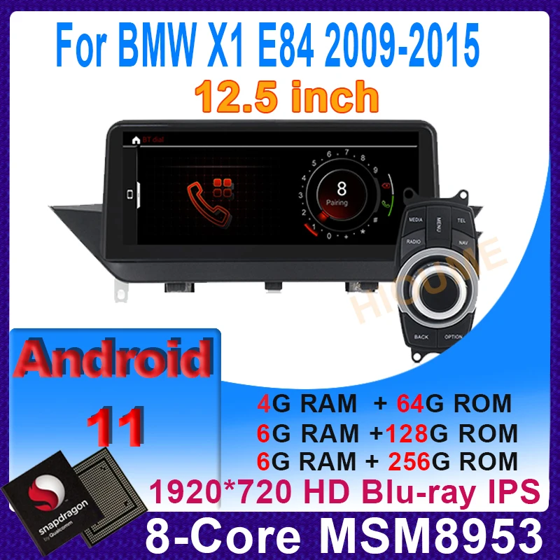 

12.5" Snapdragon Android 11 Car Multimedia Player GPS Navigation For BMW X1 E84 2009 - 2015 Auto Radio Stereo Video Head Unit