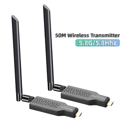 50m 5.8G Wireless HDMI-compatible Extender Kit Splitter Video Transmitter Receiver for PS4 Camera Laptop PC TV Monitor Projector