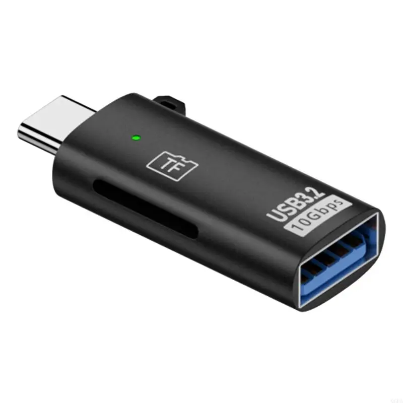Q6PA Type-C MicroSDs Card Reader with USB Port, Metal Card Reader for Photo Transfer, File Copy, and Daily Data Access