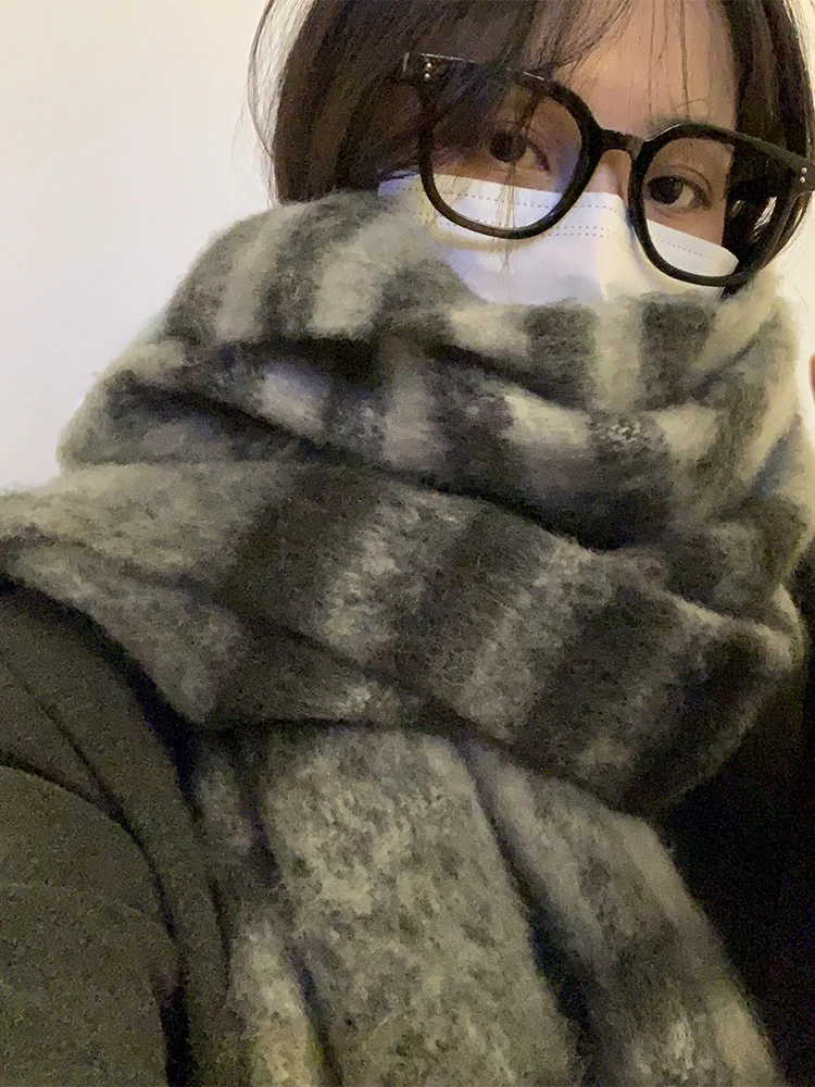 Thickened Plaid Scarf Winter Warm Style for Men And Women Couple Neck Warmer Scarves Korean Version Bean Brand Long Rectangle